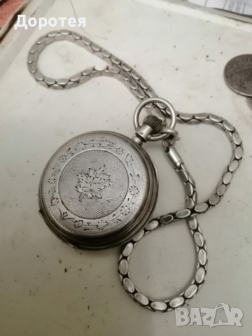 Стар джобен сребърен часовник, снимка 7 - Джобни - 44884271