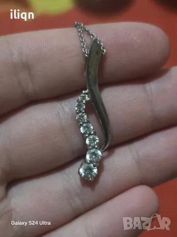 Сребърен синджир с висулка. 46см. Цена 24,99лв. За Севлиево безплатна доставка. Разгледайте , снимка 2 - Колиета, медальони, синджири - 50405919