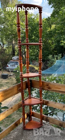 Дървена ъглова етажерка 5 нива 174 см.
