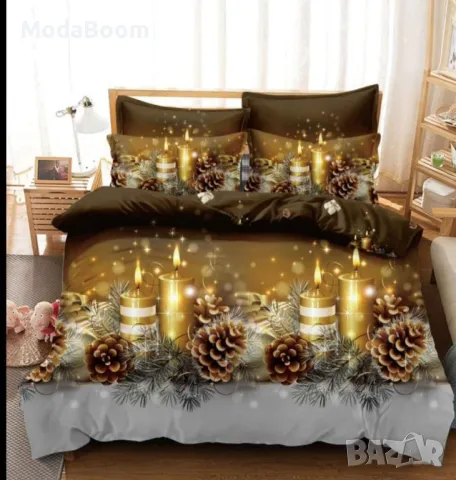 Различни цветове коледно спално бельо , снимка 2 - Спално бельо - 48179590