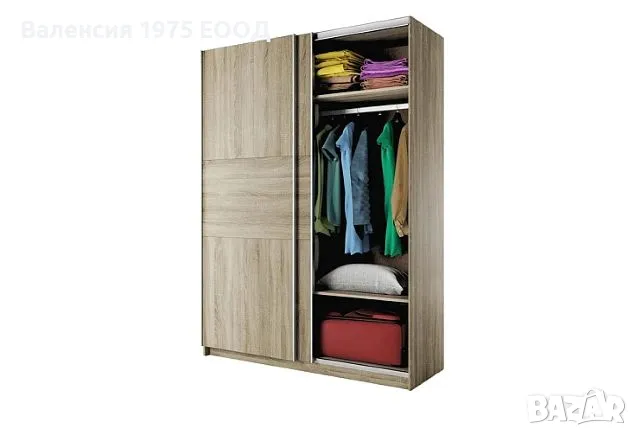 Гардероб с плъзгащи врати Сити 1034 сонома, орех или комбинация бяло/ арвен, снимка 2 - Гардероби - 46495474