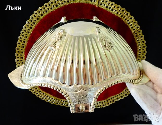 Посребрена фруктиера,гондола 540 гр. , снимка 3 - Антикварни и старинни предмети - 36988500