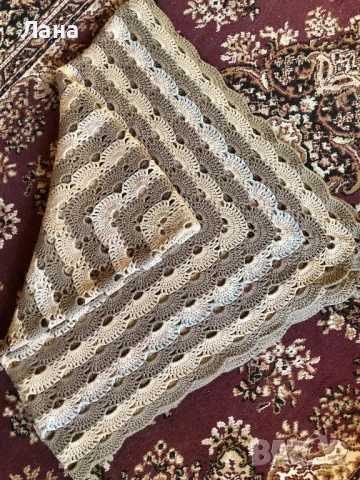 Вълнено плетено одеяло за легло, диван, фотьойл, снимка 2 - Олекотени завивки и одеяла - 50715709