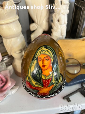 Уникално рисувано яйце тип Faberge №1809, снимка 1 - Антикварни и старинни предмети - 35488723