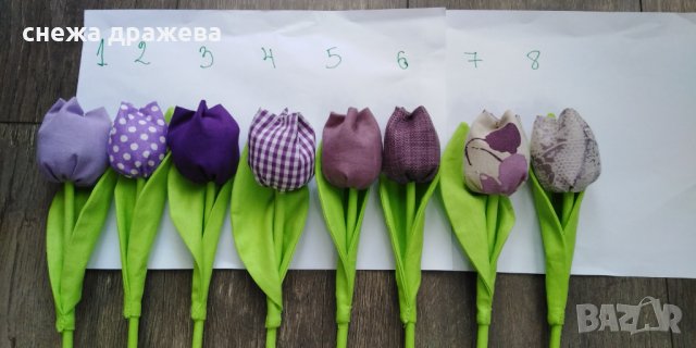 Текстилни лалета, снимка 11 - Изкуствени цветя - 24074189