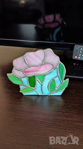 Винтидж салфетник и витражен свещник тип Тифани