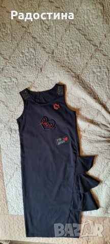 Черна рокля с апликации размер 134