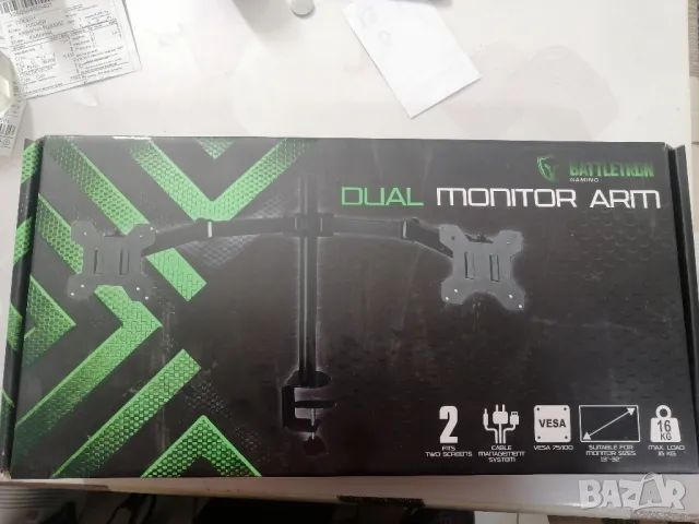 Стойка за два монитора, за бюро, снимка 2 - Монитори - 49519936