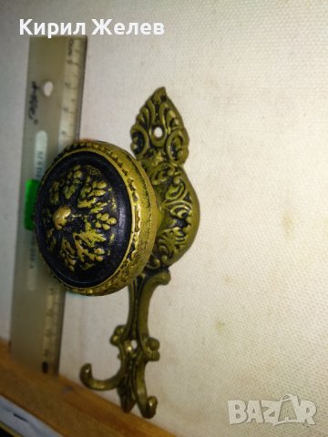 СТАРА КРАСИВО ФЛОРАЛНО ОРНАМЕНТИРАНА БРОНЗОВА РЕТРО ЗАКАЧАЛКА За ПОРТМАНТО 42745, снимка 8 - Антикварни и старинни предмети - 43827938