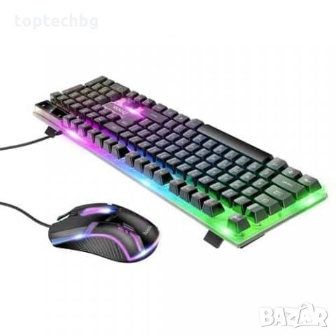 HOCO Светеща клавиатура и мишка GM11 Гейминг комплект Terrific Glowing, RGB, снимка 6 - Клавиатури и мишки - 34827319