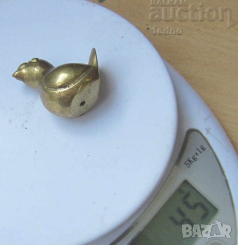 Фигури статуетки преспапие ПИЛЕ ПТИЧЕ месинг БРОНЗ МЕТАЛ ФИГУРА прасе свиня бик статуетка телец коте, снимка 4 - Други ценни предмети - 28881682
