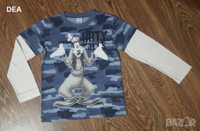 Синя блуза ГУФИ Дисни 128см-8лв.НАМАЛЕНИЕ, снимка 1