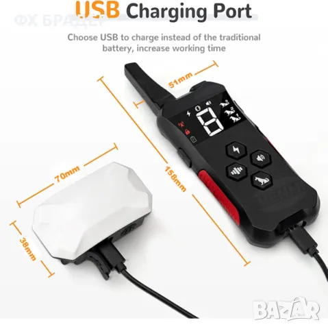 1000m Нашийник за обучение на кучета с дистанционно управление 990, снимка 6 - За кучета - 47698430