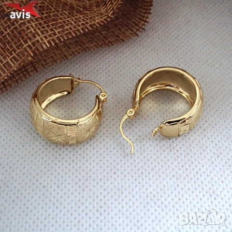 Обеци с 14К златно покритие 2141866, снимка 2 - Обеци - 53531589