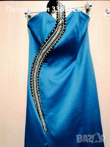 Тюркоазена бутикова рокля - Италия 🇮🇹, снимка 4 - Рокли - 36695605