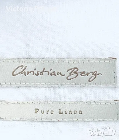 Бяла ленена блуза-риза CHRISTIAN BERG, снимка 8 - Ризи - 49875455