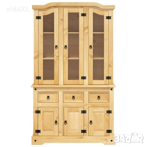 vidaXL Висок шкаф Corona, кафяв, 112x43x196 см, мексикански бор масив(SKU:355085), снимка 2 - Шкафове - 52921143