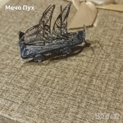 Сребърна миниатюра на стара римска галера - филигран, снимка 4 - Антикварни и старинни предмети - 49786236