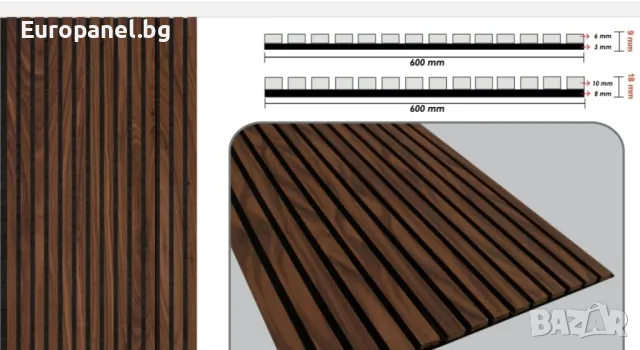 Декоративен стенен панел - MDF с PVC покритие - Цвят: Тъмен Дъб - 60 x 275 см (Размер 2)
