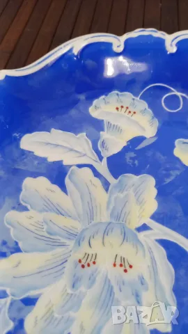 Старо синьо плато с цвете - Jlmenau, Германия, снимка 2 - Други ценни предмети - 49680228