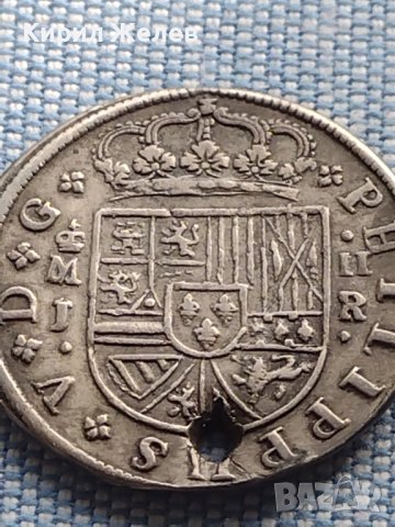 Сребърна монета 2 реала 1717г. Филип пети Мадрид Испания 13613, снимка 2 - Нумизматика и бонистика - 42969818