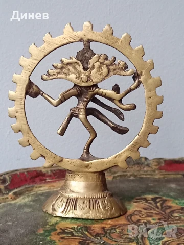 Две месингови скулптури шива Южна Индия, снимка 9 - Колекции - 50830148