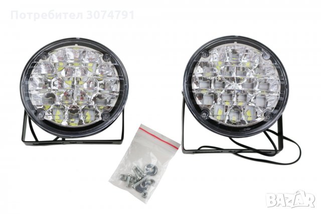 2 бр. Комплект Дневни Светлини Халогени Диодни 18 SMD LED DRL 12V Е4, снимка 8 - Аксесоари и консумативи - 32269035