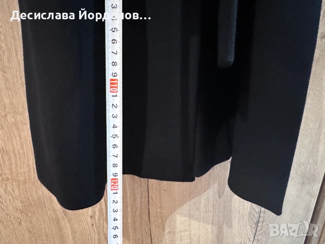 Дамско oversize черно палто с вълна, снимка 5 - Палта, манта - 52297285