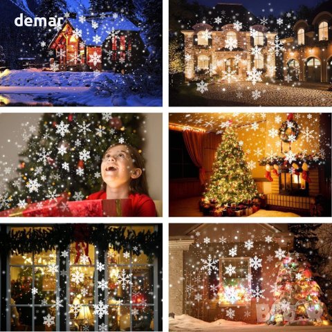 Външен коледен LED проектор с 20 HD слайда, водоустойчив, снимка 7 - Декорация за дома - 43438689