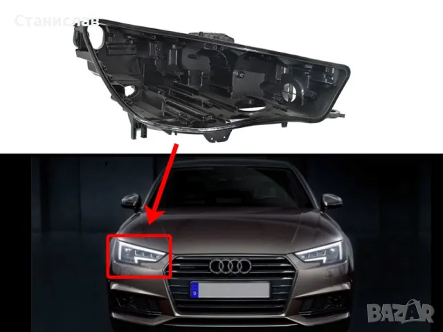 Дясна основа (корпус) за фар за Audi A4 B9 Highline (2015-2019), снимка 1 - Части - 47936679