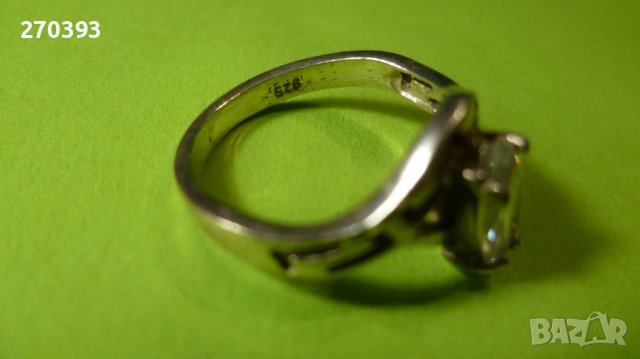 Сребърен пръстен с бял фасетиран кристал и елементи Версаче, снимка 4 - Пръстени - 38733068