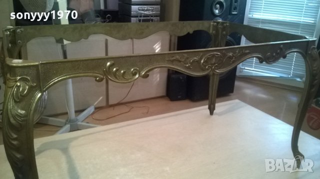 АНТИЧНА маса в цвят злато-мед/месинг-внос франция, снимка 4 - Антикварни и старинни предмети - 26284131