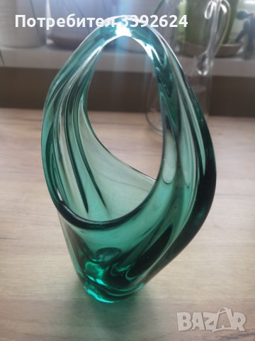 Стъклена ваза, снимка 3 - Вази - 39653992