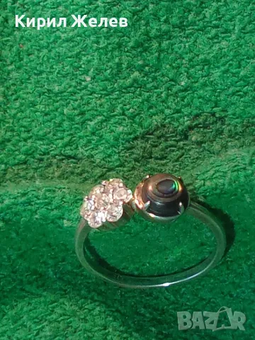 ПРЕКРАСЕН ФИН СКЪПОЦЕНЕН СРЕБЪРЕН ПРЪСТЕН СРЕБРО 925 с КРАЛСКИ СЕДЕФ и ЦИРКОНИ ЮВЕЛИРНА РАБОТА 48239, снимка 15 - Пръстени - 49757388