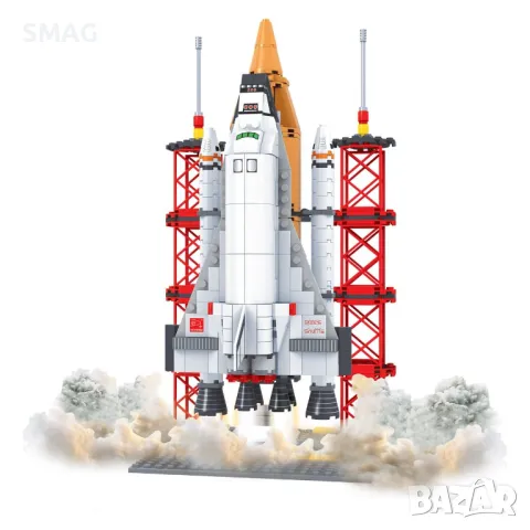 Комплект пластмасови части Конструктор Ракета с 2 фигурки (570 части) S_1242363, снимка 3 - Конструктори - 49266596