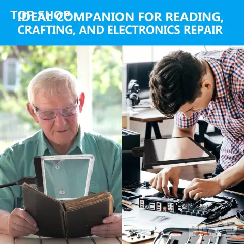 Работна лампа с лупа 4х и ЛЕД осветление от JUOIFIP, снимка 4 - Гедорета - 49157043