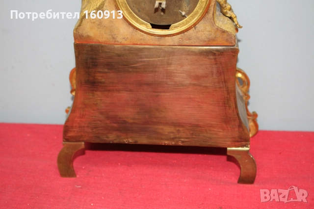 Позлатен бронз каминен часовник фигура жена религиозен кръст, снимка 11 - Антикварни и старинни предмети - 51451984