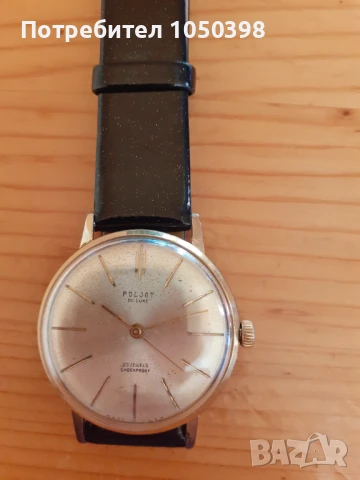 Колекционерски стоманен POLJOT De Luxe Extra slim USSR- Руски механичен от колекция, снимка 3 - Мъжки - 50673689