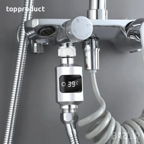 Термометър за душ слушалка, смесителна батерия, баня