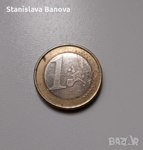 Немска монета от 1 евро от 2002г. с буква G, снимка 3 - Нумизматика и бонистика - 53053349