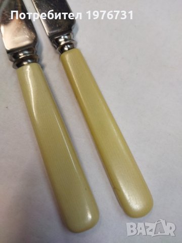 Два стари ножа от прибори за хранене с дръжки от Слонова кост , снимка 6 - Антикварни и старинни предмети - 44118147