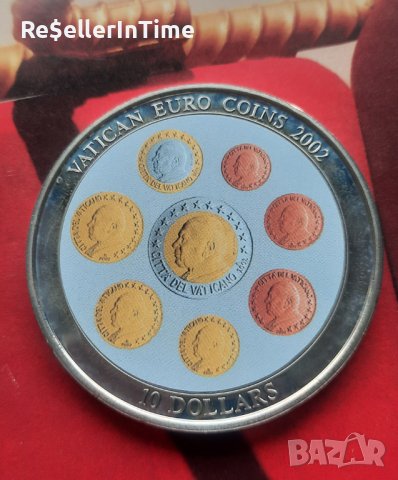 Възпоменателна монета Liberia 10 Dollars Vatican E U R O Coins 2002, снимка 3 - Нумизматика и бонистика - 43393898