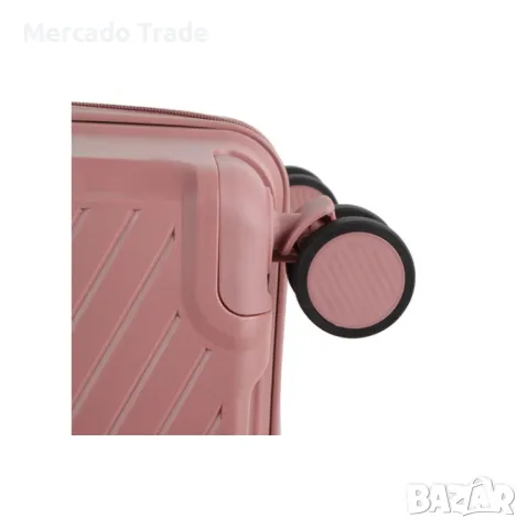 Куфар с колелца Mercado trade, 58л., Розов, снимка 7 - Куфари - 47412371