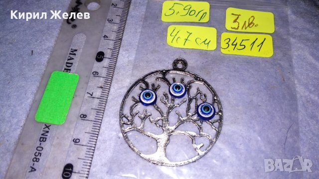 ДЪРВОТО на ЖИВОТА с ОКОТО на НАЗАР - ПОСРЕБРЕН МЕДАЛЬОН за ЩАСТИЕ и КЪСМЕТ 34511, снимка 2 - Колиета, медальони, синджири - 39082386