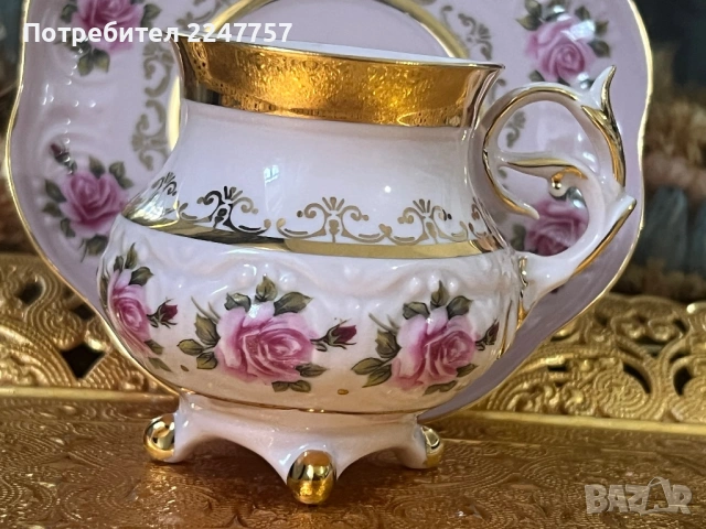 Двоен сет порцелан с 24к Gold, снимка 2 - Антикварни и старинни предмети - 53018818