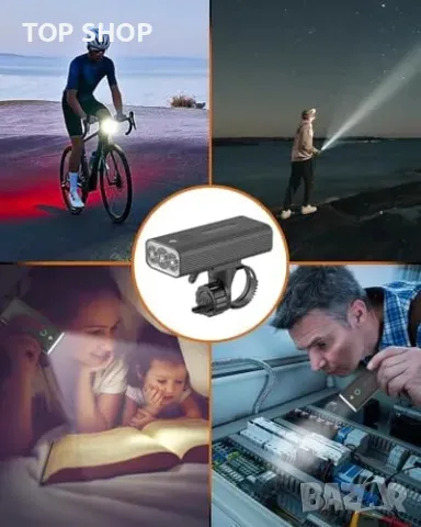 Нови Фар и задна светлина за велосипед, 3000 лумена, 5 режима, IPX5, акумулаторни, снимка 7 - Аксесоари за велосипеди - 49335263