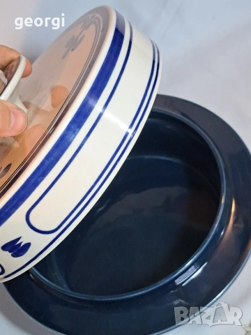 немски керамичен съд с похлупак Rosenthal siena blue цвят кобалт 33/4, снимка 6 - Сервизи - 53430307
