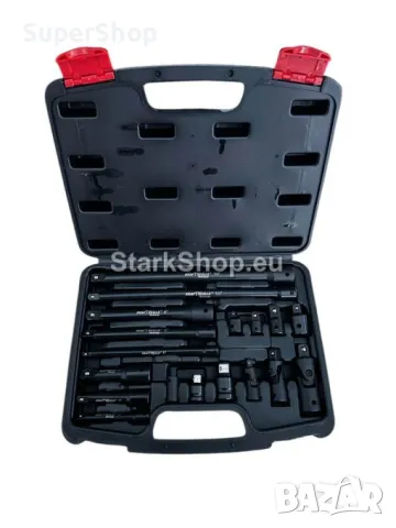 Професионален Комплект Ударни Преходници и Удължения 18 части – 1/4″ 3/8″ 1/2″ KraftWelle, снимка 3 - Гедорета - 50236868