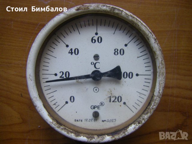 Немски промишлен термометър GPE , 0/+120 °C с диаметър ф 100мм., снимка 6 - Други машини и части - 42979279