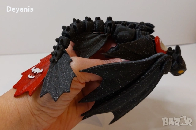 Играчка 3D принтиран дракон с подвижни крака, опашка, глава, тяло, криле, снимка 4 - Фигурки - 53398189